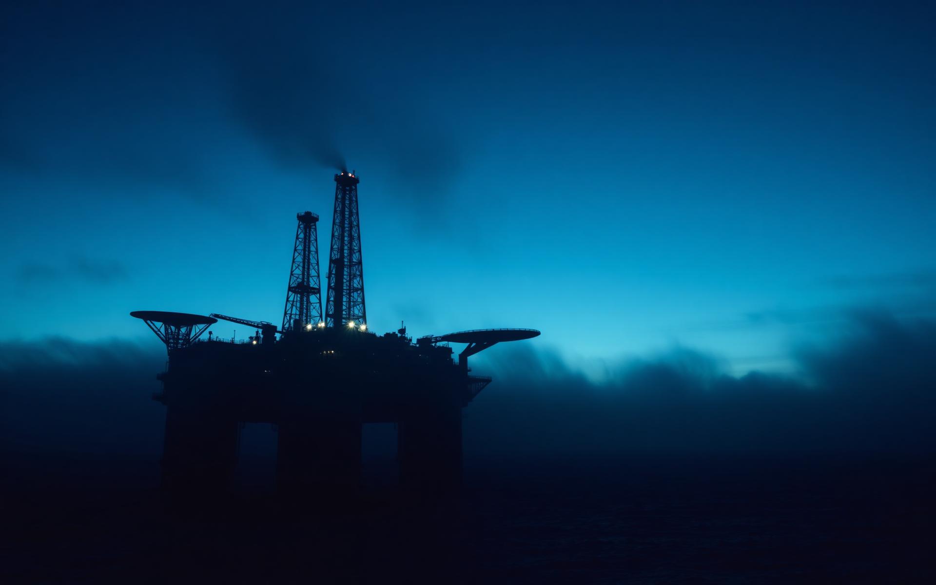 Offshore platform at dusk